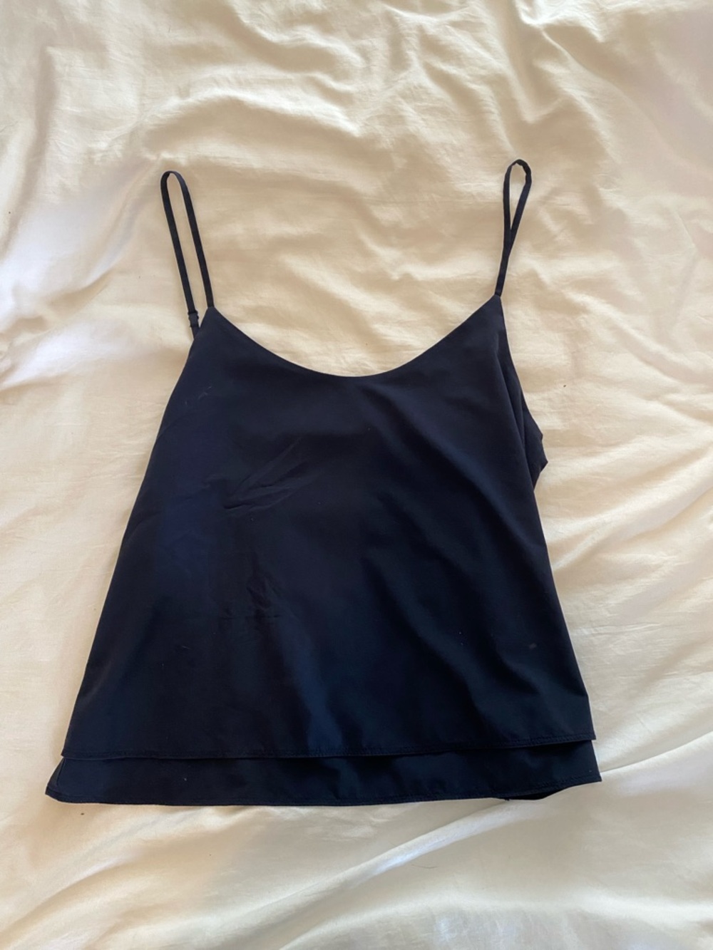 Athleta Navy Double-Layer Spaghetti-Strap Cami
